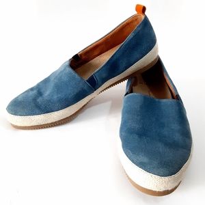 Mulo mens blue suede espadrilles loafers